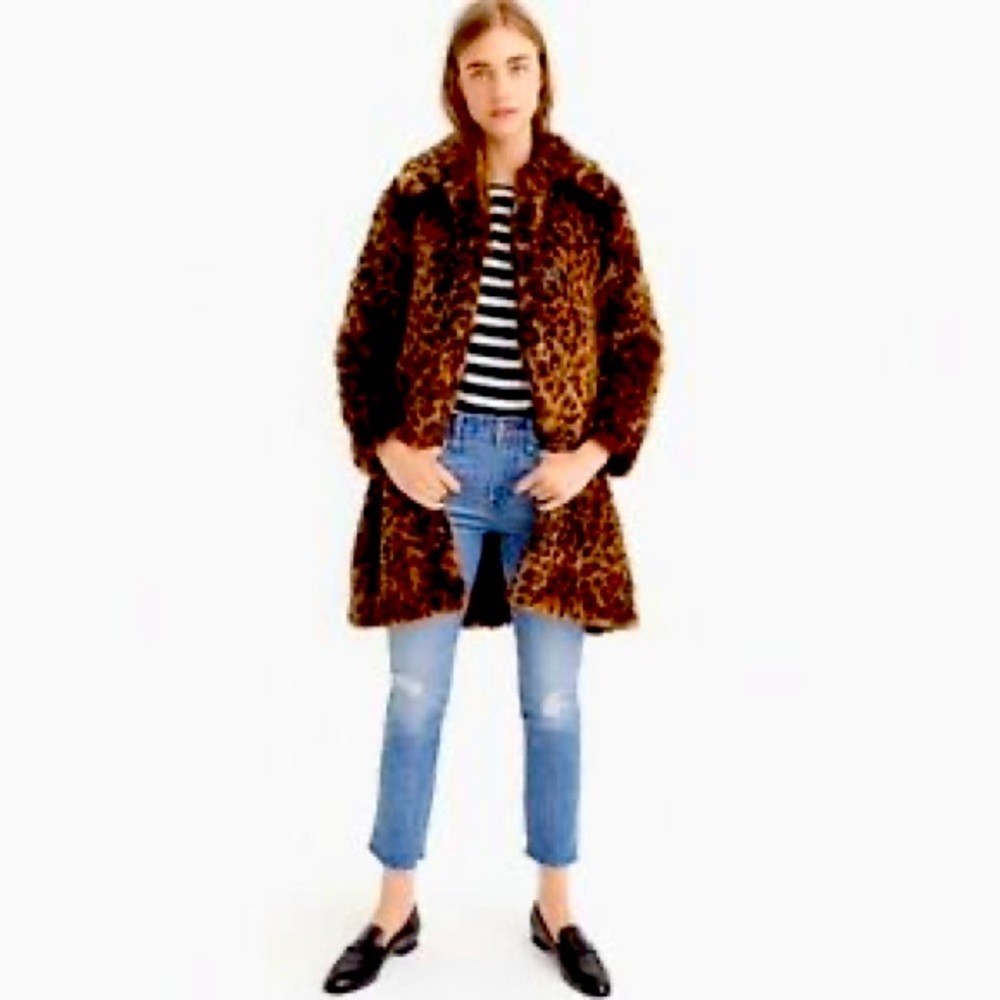 J. Crew Women’s Leopard Fur Coat NWT size 2X